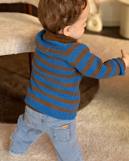 Bess Cardigan | Vest | Blue Stripe