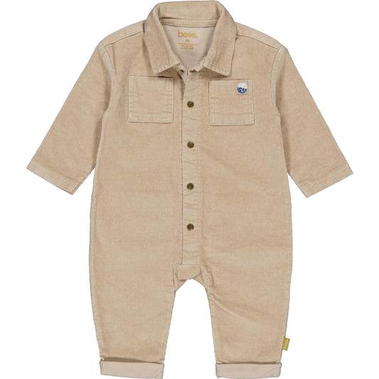 Bess Playsuit | Boxpakje | Dessert Sand | Ribstof