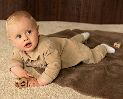 Bess Playsuit | Boxpakje | Dessert Sand | Ribstof