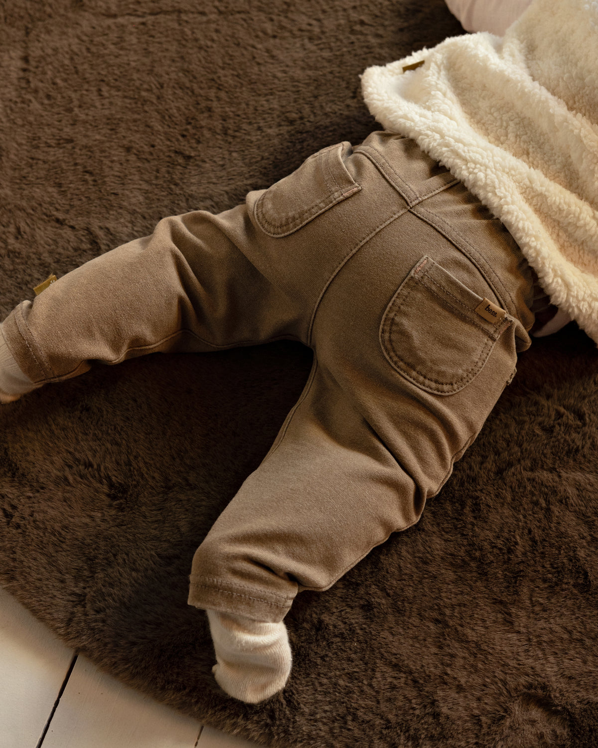 Bess Pants | Babybroekje | Coffee Brown | Flower
