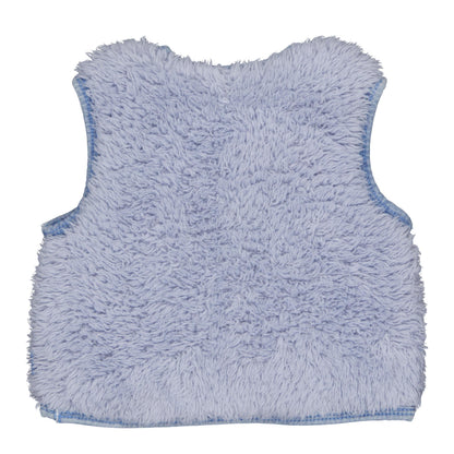 Bess Gilet | Teddystof | Vest | Jeans Blue | Flower