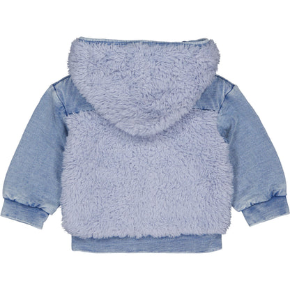 Bess Jas | Spijkerstof | Babyjasje | Teddy | Jeans Blue | Flower