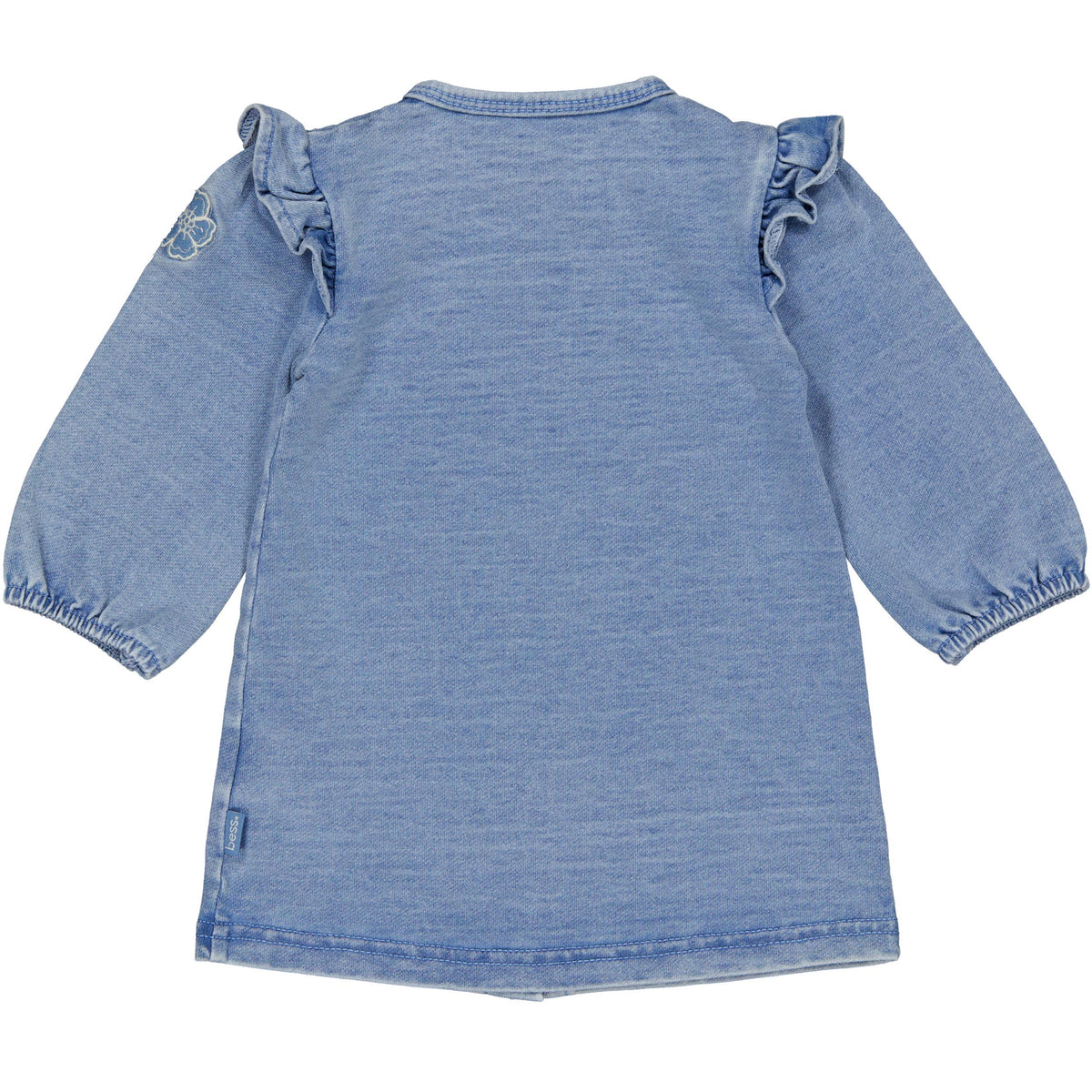 Bess Jurk Met Ruches | Lange Mouw | Blue Denim