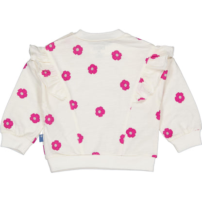 Bess Sweater | Trui | White Flower | Wit | Roze
