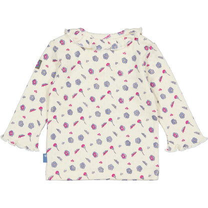 Bess T-Shirt | Lange Mouw | Pink Flower | Bloemenmotief