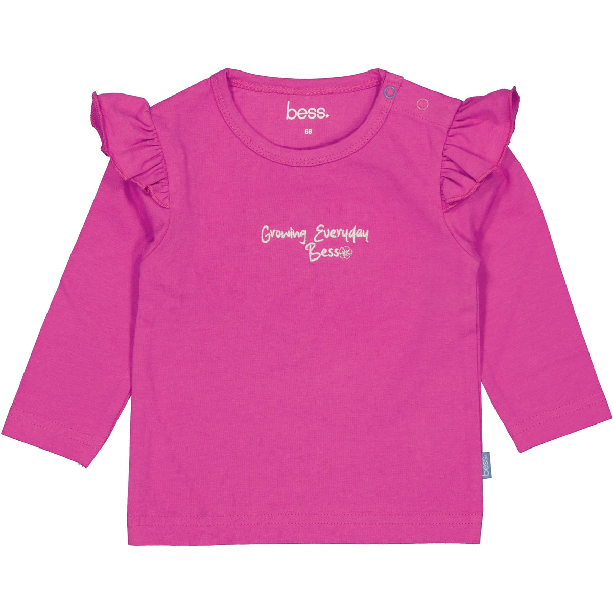 Bess Shirt met Ruches | Lange Mouw | Fuchsia