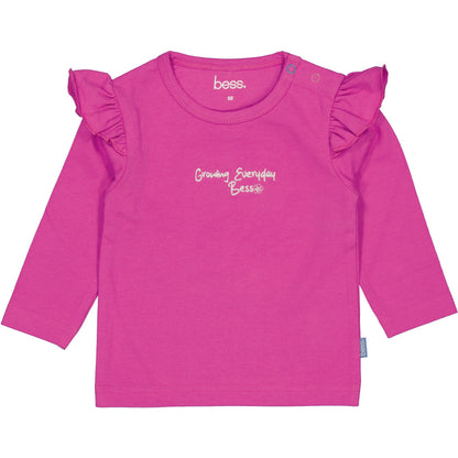 Bess Shirt met Ruches | Lange Mouw | Fuchsia