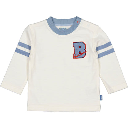 Bess T-Shirt | Lange Mouw | Off White | Streep & Print