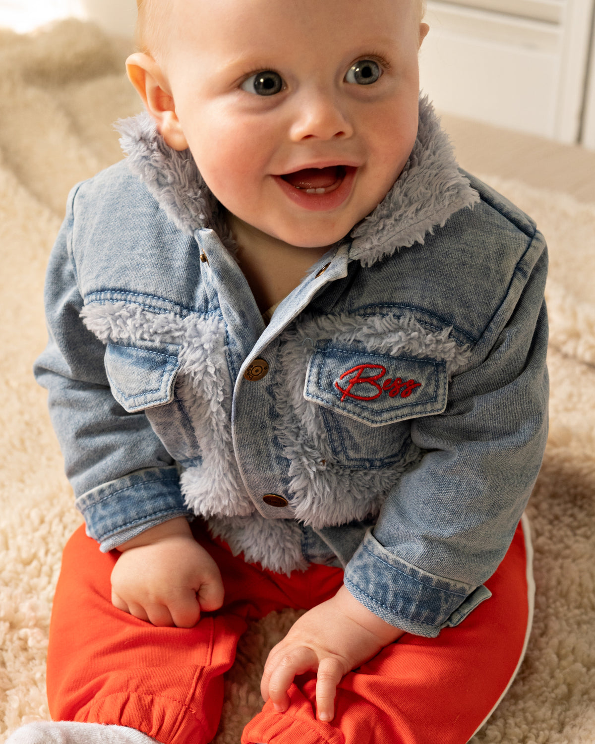 Bess Jas | Spijkerstof | Babyjasje | Teddy | Jeans Blue