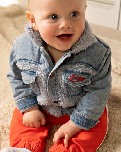Bess Jas | Spijkerstof | Babyjasje | Teddy | Jeans Blue