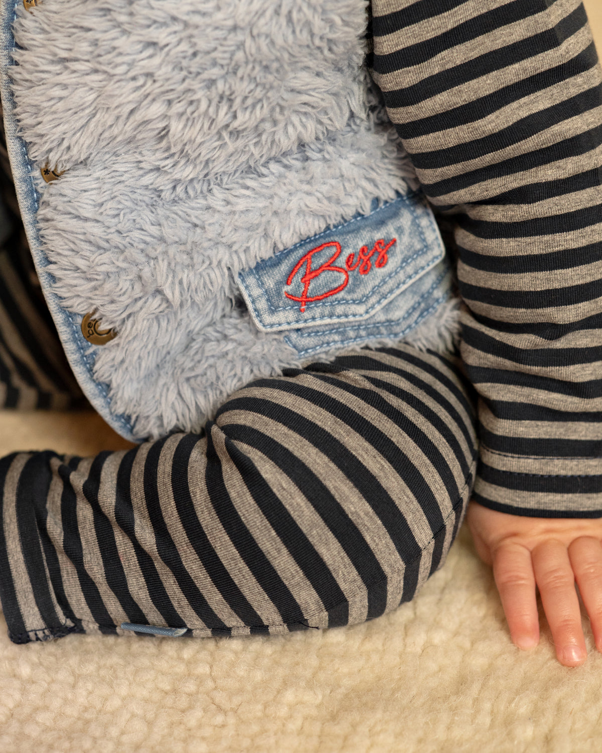 Bess Gilet | Teddystof | Vest | Jeans Blue