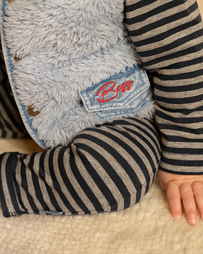 Bess Gilet | Teddystof | Vest | Jeans Blue