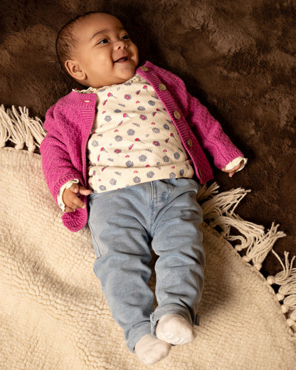 Bess Pants | Babybroekje | Jeans | Blue Denim | Flower
