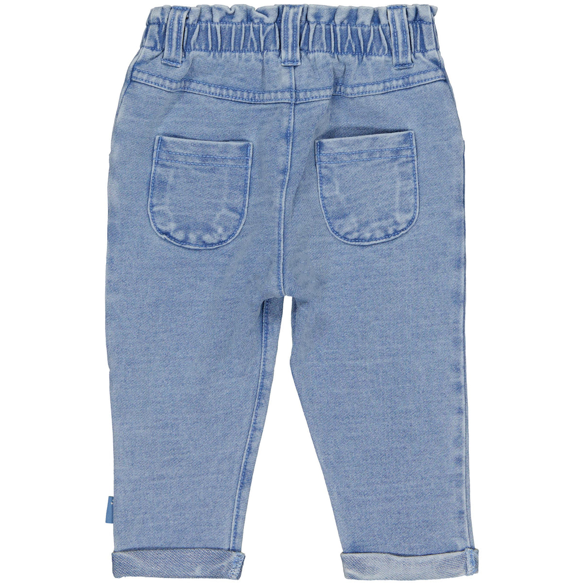 Bess Pants | Babybroekje | Jeans | Blue Denim | Flower
