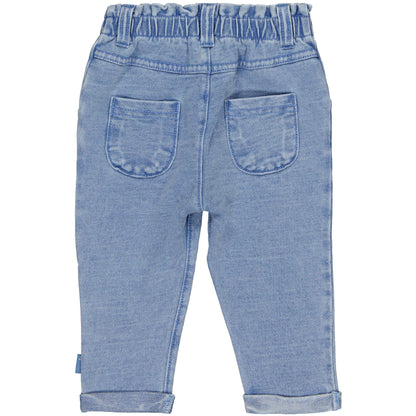 Bess Pants | Babybroekje | Jeans | Blue Denim | Flower