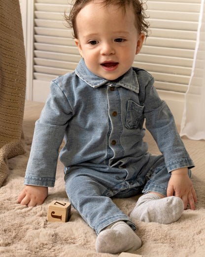 Bess Playsuit | Boxpakje | Blue Denim