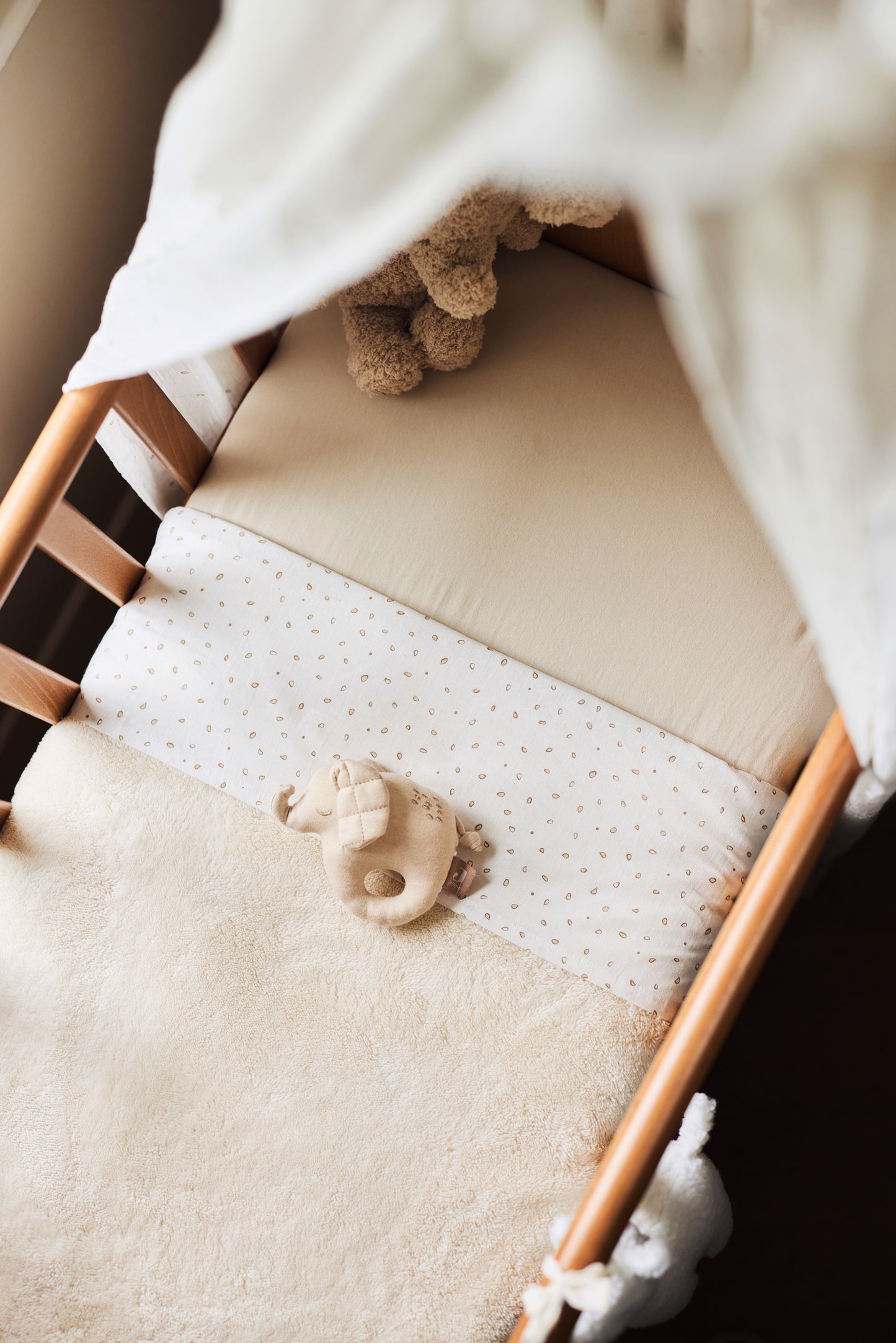 Jollein Deken Wieg | 75 x 100 cm | Basic Jersey/Sherpa Oatmeal | Reversible