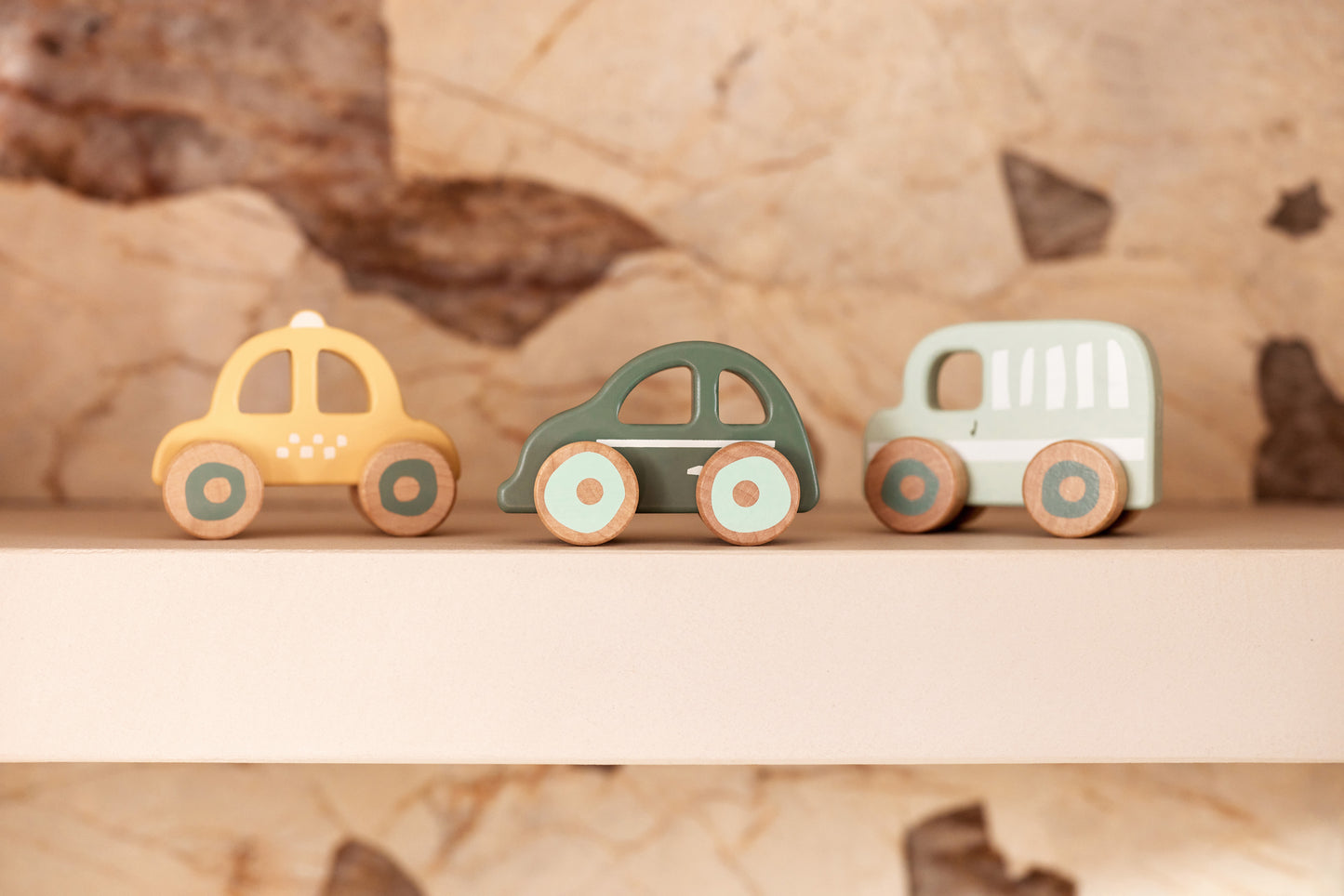 Jollein Houten Auto op Wielen | On The Go | 3 Stuks