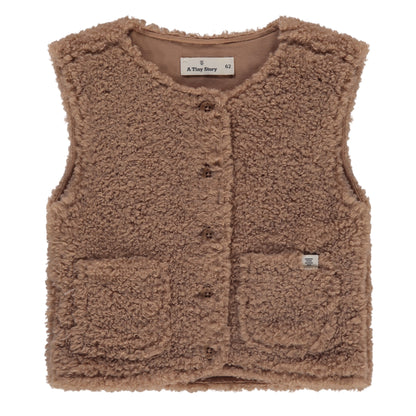 A Tiny Story Baby Cardigan | Vest |  Bruin | Teddy