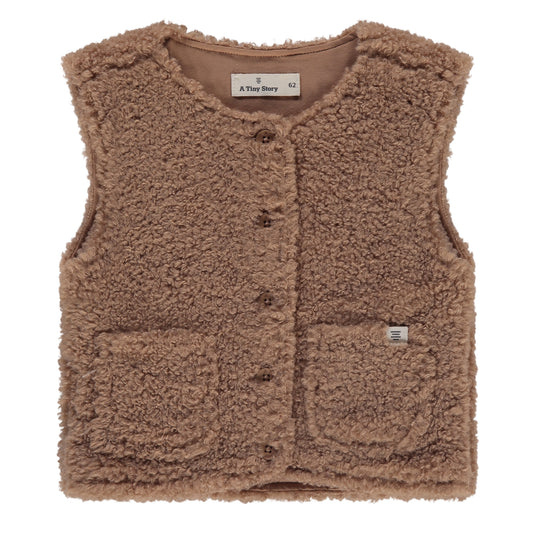 A Tiny Story Baby Cardigan | Vest |  Bruin | Teddy