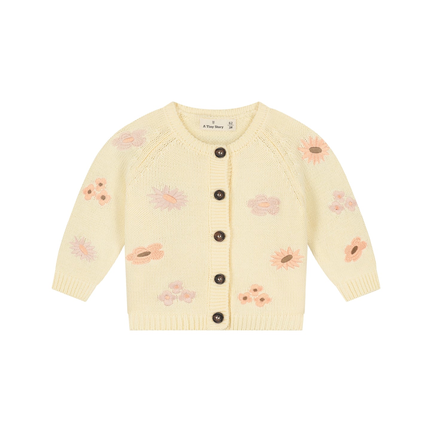 A Tiny Story Baby Cardigan | Vest | Ivory | Gebloemd