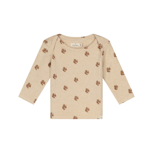 A Tiny Story Baby T-Shirt | Long Sleeve | Beige Melange | Print