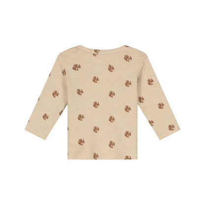 A Tiny Story Baby T-Shirt | Long Sleeve | Beige Melange | Print