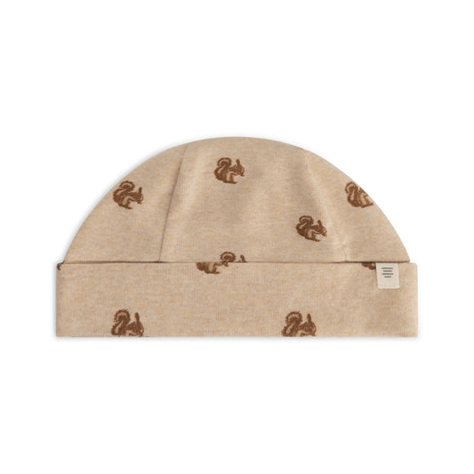 A Tiny Story Baby Mutsje | Beige Melange | Print