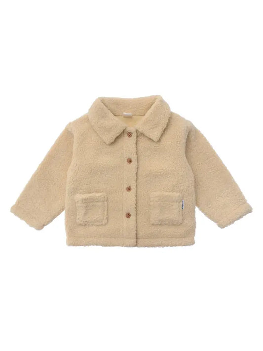 Bouclé fleecejack | met Knopen | Creme
