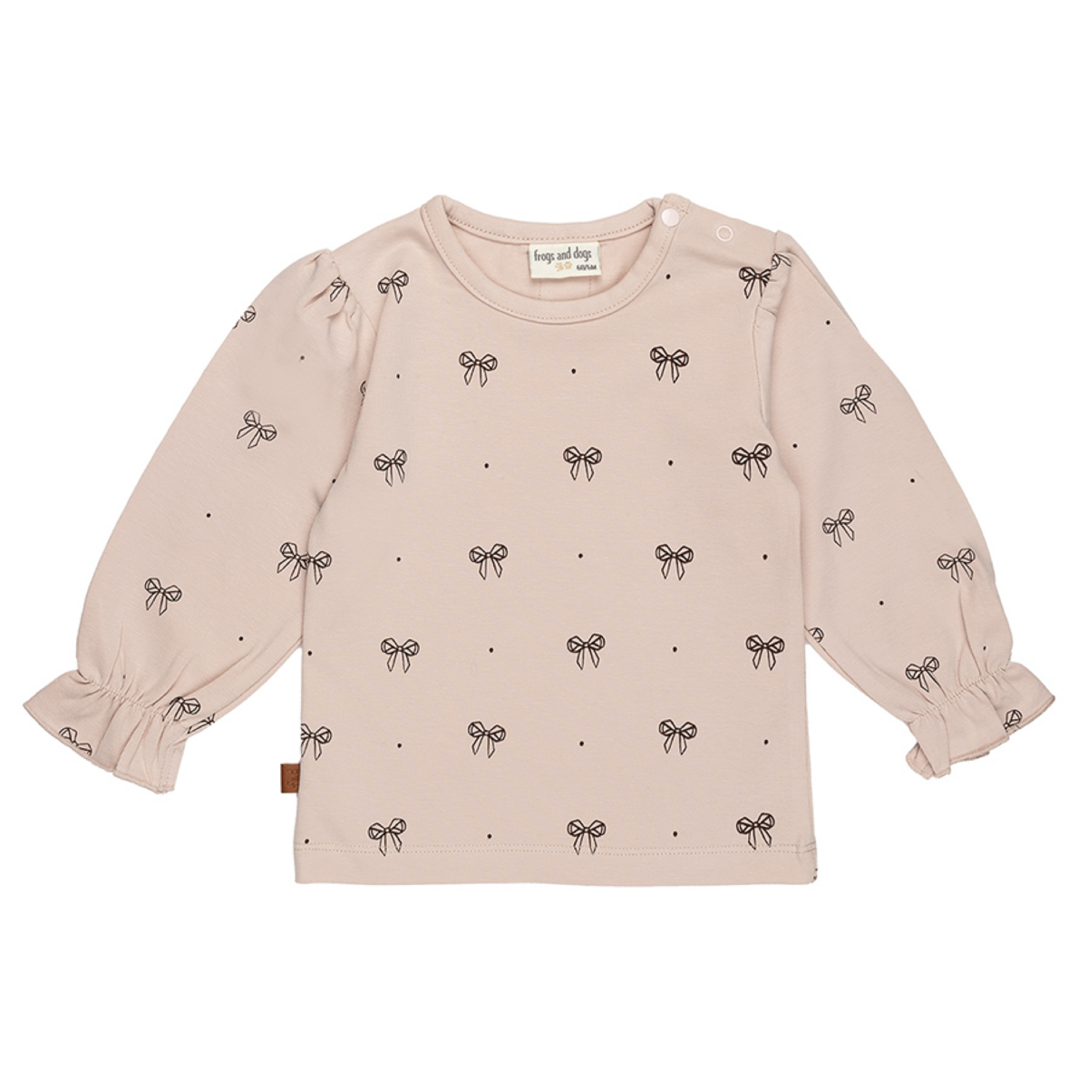 Frogs and Dogs Ballerina Baby Shirt Bow | Sepia Rose