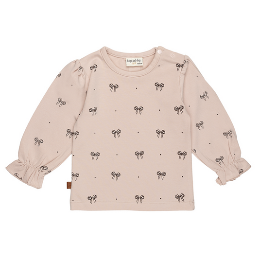 Frogs and Dogs - Ballerina Baby Shirt Bow | Sepia Rose