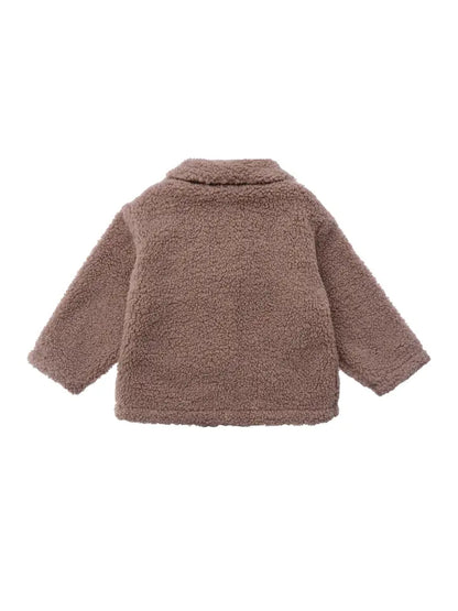 Bouclé fleecejack | met Knopen | Oudroze