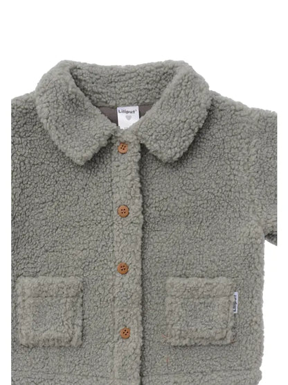 Bouclé fleecejack | met Knopen | Groen