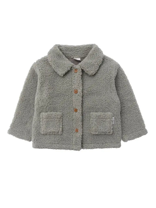 Bouclé fleecejack | met Knopen | Groen