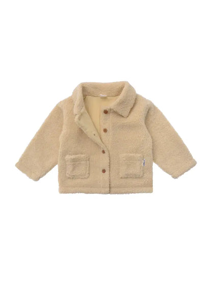 Bouclé fleecejack | met Knopen | Creme